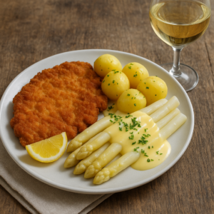 Mehr über den Artikel erfahren Frühlingsklassiker: Knuspriges Schnitzel mit Weißem Spargel – Ein kulinarisches Gedicht der Saison