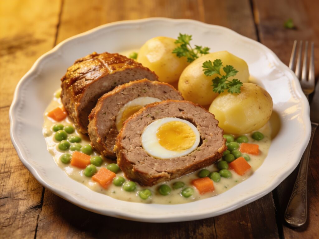 Falscher Hase nach Großmutters Art – Das klassische Rezept mit Erbsen, Möhren & Kartoffeln